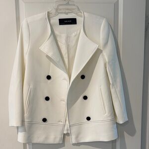 Zara Women's Cream Double-Breasted Blazer size Small